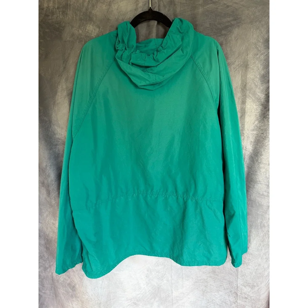 Vintage LL Bean Anorak Windbreaker Mens XL Teal Green Half Zip Made in USA E313
